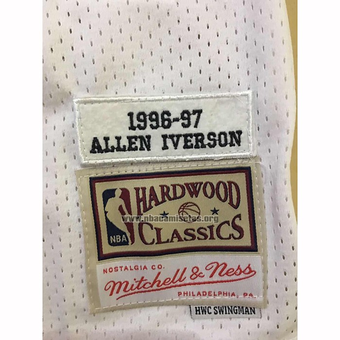 Camiseta Philadelphia 76ers Allen Iverson NO 3 Mitchell & Ness 1996-97 Blanco